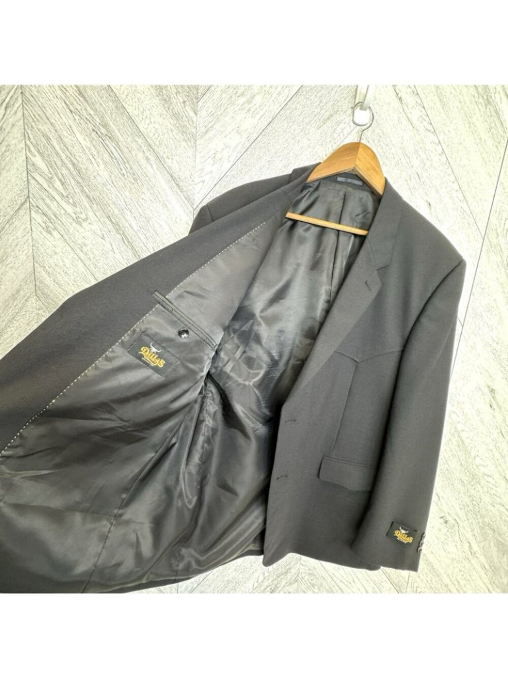 Dallas Western Blazer Sport Coat Jacket Mens Size 44R Solid Black Cowboy Ranch - Picture 4 of 7
